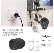 Intelligente Zigbee Steckdose für den Innen- und Außenbereich mit IP20 und IP44 Schutzart.