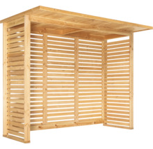 Holzlager für den Garten aus Holzlatten