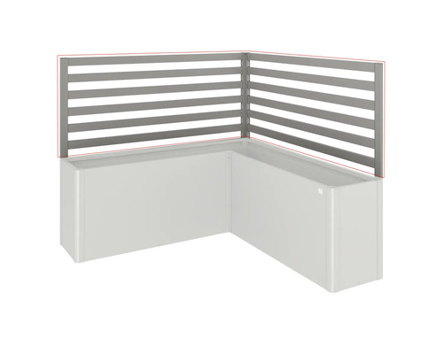 Jardinière d'angle avec écran d'intimité à lamelles horizontales