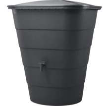 Récupérateur d'eau de pluie en plastique avec couvercle et robinet