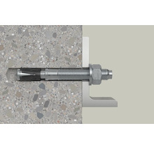 Fixation avec ancrage de boulon dans un mur en béton