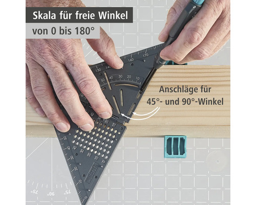 Wolfcraft Winkelmesser zum Messen von Winkeln zwischen 0 und 180 Grad