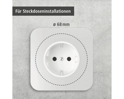 Prise de courant pour installations de prises de courant d'un diamètre de 68 millimètres.