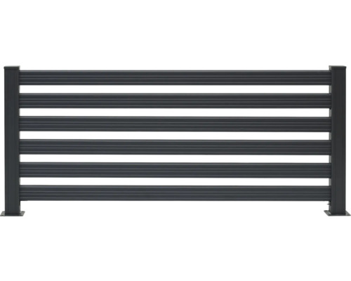 Elément de clôture avec barreaux horizontaux