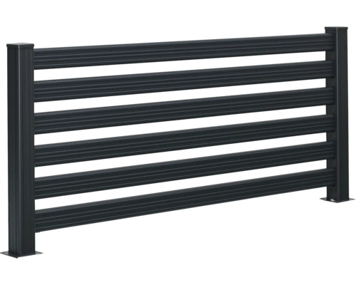 Metallzaun mit horizontalen Streben für den Aussenbereich