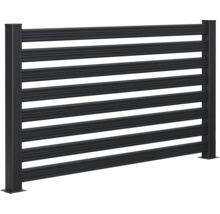 Clôture métallique avec barreaux horizontaux pour le jardin