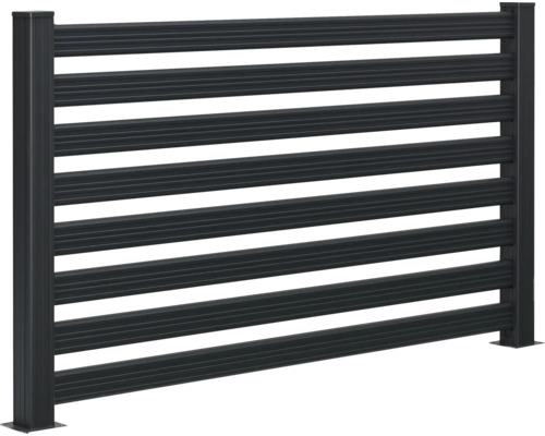 Clôture métallique avec barreaux horizontaux pour le jardin