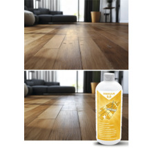 Szene mit Laminatboden und Laminatreiniger von Rakkuun