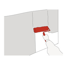 Illustration d'une personne peignant un mur avec un rouleau à peinture