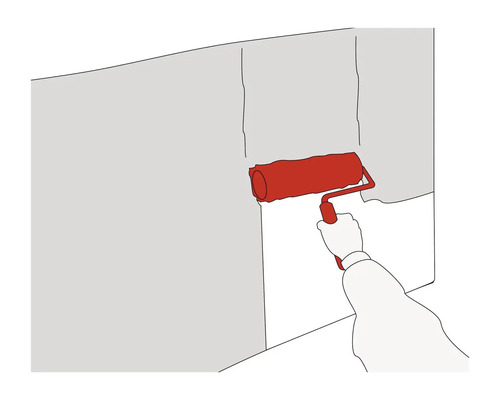 Illustration d'une personne peignant un mur avec un rouleau à peinture