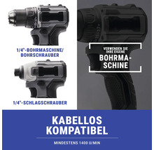 Akkuschrauber und Schlagschrauber mit 1/4-Zoll-Aufnahme