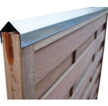 Gros plan d'une clôture en bois avec couvercle métallique