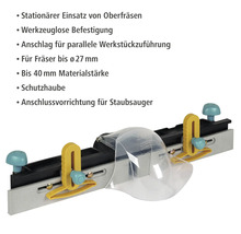 Butée pour défonceuse avec capot de protection et aspiration de poussière