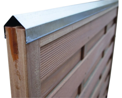 Détail de l'écran de confidentialité avec couvercle métallique