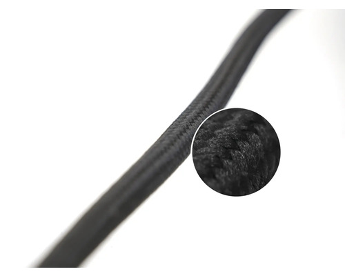 Câble textile avec gros plan de la structure textile