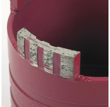 Detailaufnahme einer Bohrkrone mit Diamantsegmenten