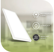 Neutralweiß 4.000 Kelvin, ultraflach, Backlight Effekt.