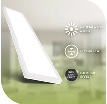 Flache LED-Leuchte mit neutralweißem Licht, 4.000 Kelvin und Hintergrundbeleuchtung