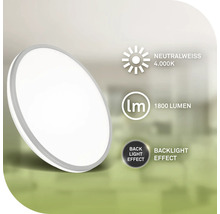 Plafonnier LED plat avec 1800 lumens et lumière blanche neutre de 4000 Kelvin