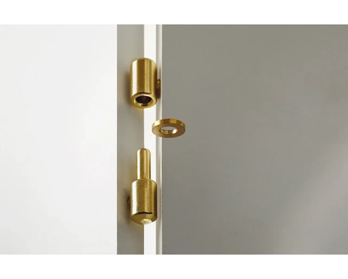 Paumelle de porte couleur laiton pour fixation sur une porte