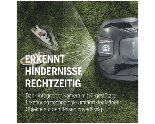 La tondeuse robot Husqvarna évite les obstacles à temps grâce à la caméra