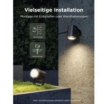 Aussenleuchte mit Erdspiess- und Wandmontageoptionen