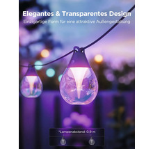 Lichterkette mit transparenten Lampen im Tropfendesign