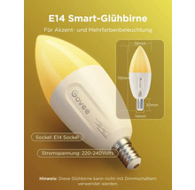 Govee E14 Smart Glühbirne für Akzent- und Mehrfarbenbeleuchtung, 220 bis 240 Volt