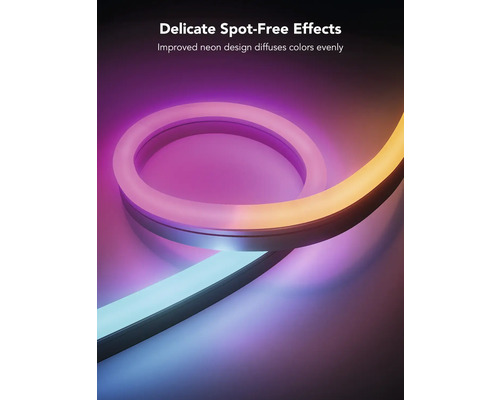 Detailaufnahme einer flexiblen LED-Leuchte mit sanften Übergängen