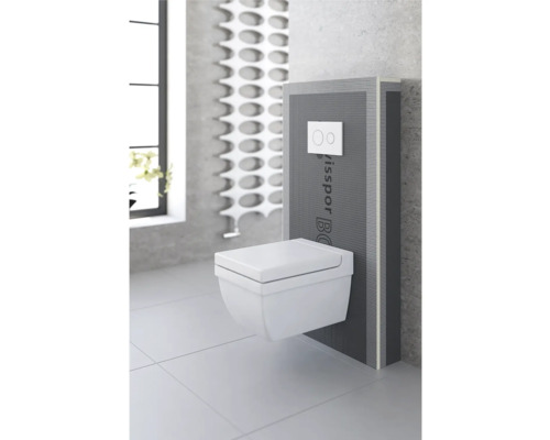 Salle de bains moderne avec WC suspendu et bâti-support