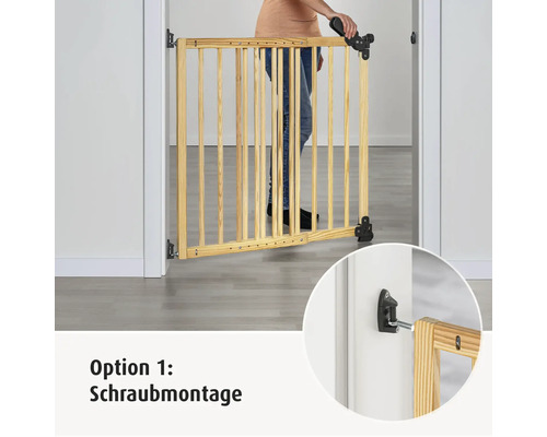 Holz Schutzgitter für Kinder mit Schraubmontage in Türrahmen