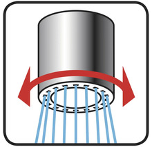 Symbol für drehbaren Wasserauslauf am Wasserhahn