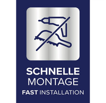 Schnelle Montage bedeutet, dass keine Werkzeuge für die Montage benötigt werden.
