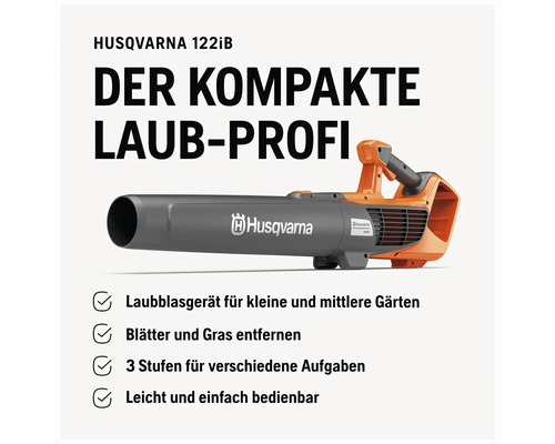 Souffleur de feuilles sans fil Husqvarna 122iB pour petits et moyens jardins