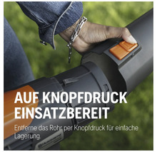 Utilisation d'un souffleur de feuilles par simple pression sur un bouton