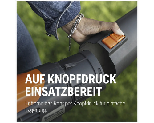 Utilisation d'un souffleur de feuilles par simple pression sur un bouton