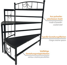 Etagenregal aus pulverbeschichtetem Stahl mit drei Ablageflächen