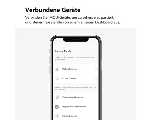 Écran de smartphone avec application IMOU pour contrôler les appareils connectés