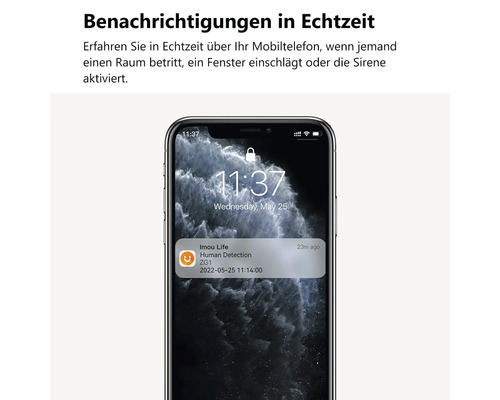 Téléphone portable avec notification de détection de personne