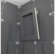 Vue d'angle d'éléments de paroi de douche avec niche intégrée