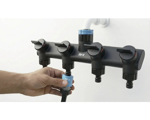 Wasserhahn 4-Wege-Verteiler mit Absperrventilen
