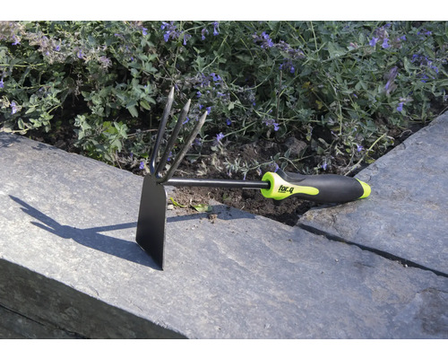 Sarcloir de jardin avec griffe à trois dents et manche