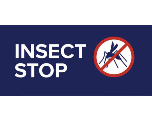 Symbole de protection contre les insectes avec le texte Insect Stop.