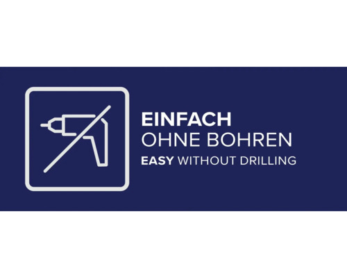 Einfache Montage ohne Bohren.