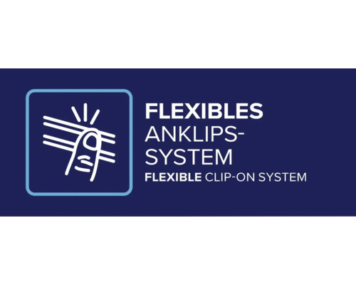 Symbol für ein flexibles Anklips-System