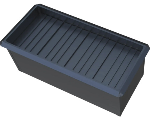 Insert rectangulaire en plastique pour jardinières en anthracite avec fond nervuré.