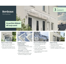 Wäiss Dierdaach Bordeaux iwwer enger Entrée mat moderne Polycarbonat-Paneelen fir e robuste Wetterschutz.