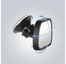 Verstellbarer Autoinnenspiegel mit Saugnapf, 360 Grad drehbar.