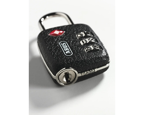 Cadenas à combinaison TSA ABUS pour bagages avec code à trois chiffres et ABUS Logo.