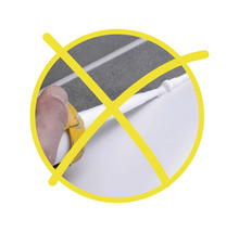 Symbol für die falsche Anwendung von Silikon oder Dichtstoff.